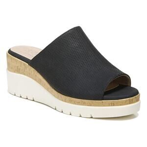 SOUL Naturalizer Women GoodTimes Wedge Heel Mule Sandals Size US 8M Black